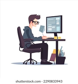 Young Web Master Vector Art
