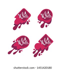 Young Wine Fest, red wine and lettering composition  sticker, logo, emblems, label