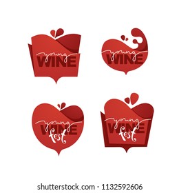 Young Wine Fest, red wine  logo, emblems, labels
