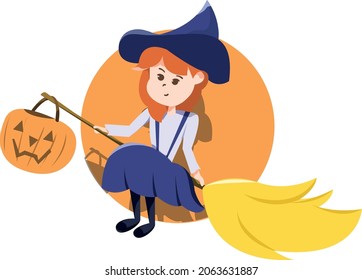 A young witch girl that enjoy halloween