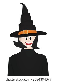 Young witch icon,. vector illustration