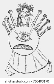 Young witch with a magical eye