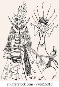 Young witches and playful imp