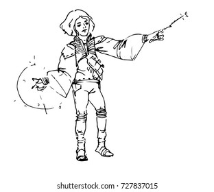 young wizard sketch