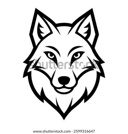 Young wolf head colorful vector