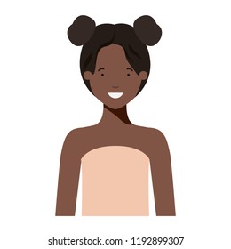 young woman afro avatar character