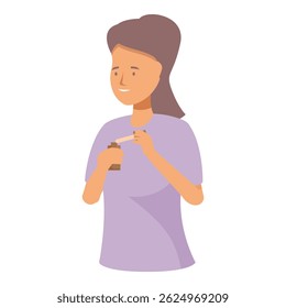 Young woman applying lip balm for lip care routine, moisturizing and protecting her lips