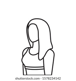 young woman athlete line style icon vector illustration design