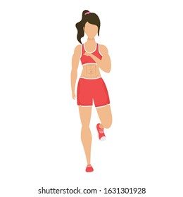 young woman athlete running character vector illustration design