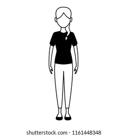 Young woman avatar in black and white