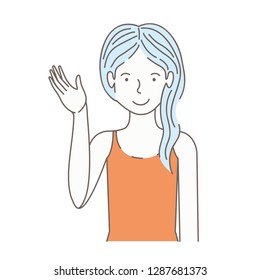 young woman avatar character