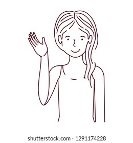 young woman avatar character