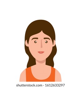 young woman avatar character icon vector illustration design