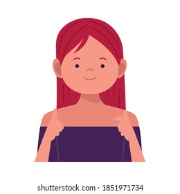 young woman avatar character icon vector illustration design