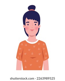 young woman avatar character icon