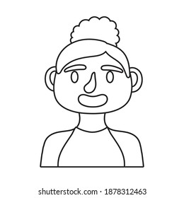 young woman avatar character line style icon vector illustration design