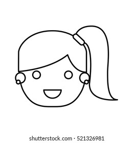 young woman avatar character vector illustration design