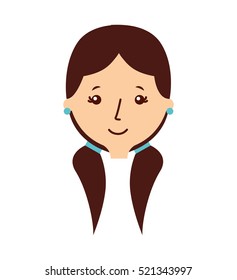 young woman avatar character vector illustration design