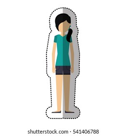 young woman avatar character vector illustration design