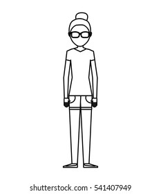 young woman avatar character vector illustration design