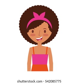 young woman avatar character vector illustration design