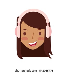 young woman avatar character vector illustration design