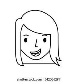 young woman avatar character vector illustration design