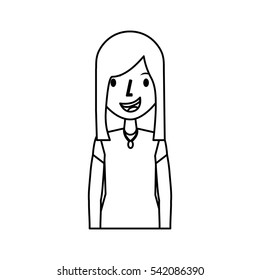 young woman avatar character vector illustration design