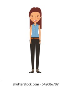 young woman avatar character vector illustration design