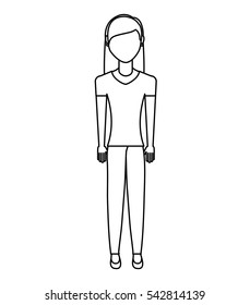 young woman avatar character vector illustration design