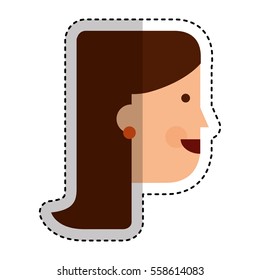 young woman avatar character vector illustration design