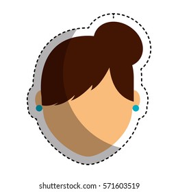 young woman avatar character vector illustration design