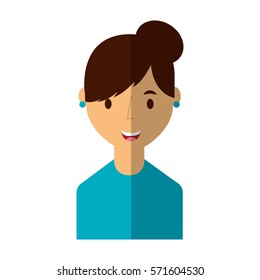 young woman avatar character vector illustration design