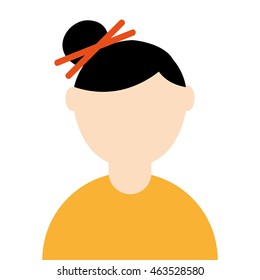 young woman avatar isolated icon vector illustration design