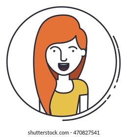 young woman avatar isolated icon vector illustration design