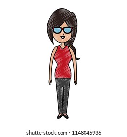 Young woman avatar scribble