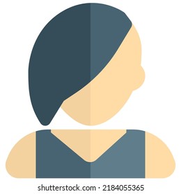 Young woman avatar with short side hair cut wearing tank top