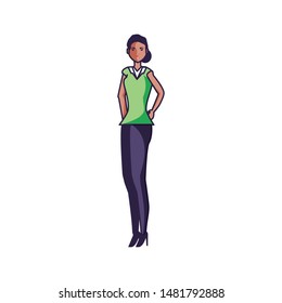 young woman beauty avatar character