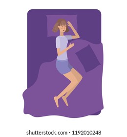 young woman in bed avatar character