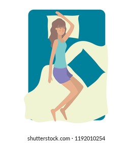young woman in bed avatar character