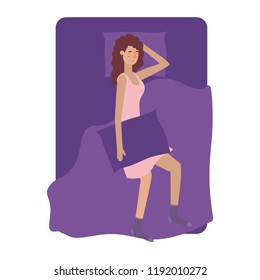 young woman in bed avatar character