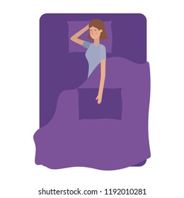 young woman in bed avatar character