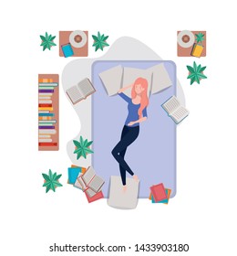 young woman in bed with sleeping pose