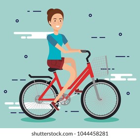 young woman with bicycle