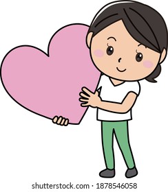 Young woman with a big heart