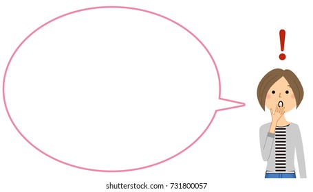 Young woman with blank text bubble,Balloon