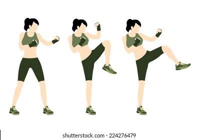 Young Woman Body Combat And Fitness