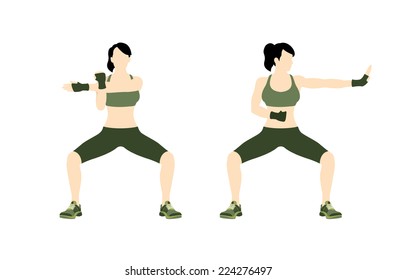 Young woman body combat and fitness