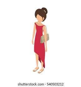 Young woman body complete icon vector illustration graphic design
