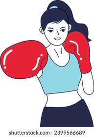 a young woman boxing with gloves on